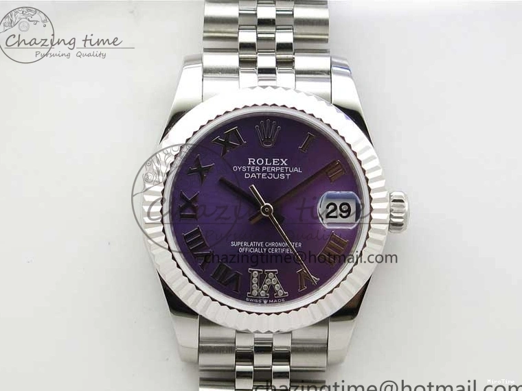 MiroTime 0508 Datejust 31mm 278271 SS BP Maker Best Edition Purple Roman Dial on Jubilee Bracelet OdorResistant 2724